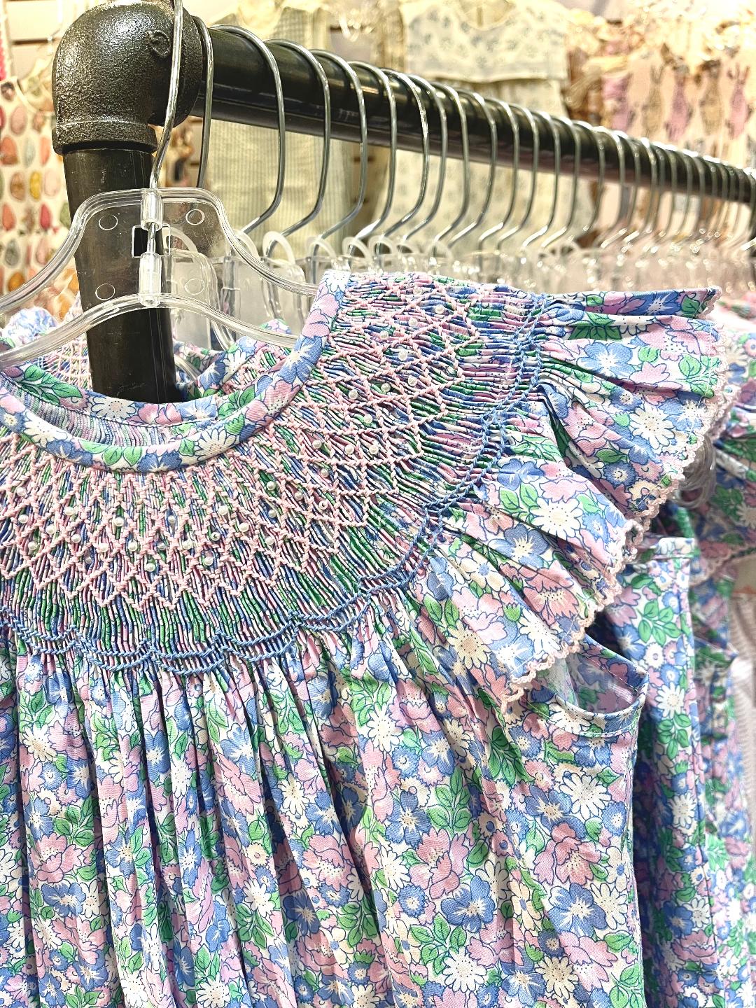 Whimsy Bay Brilliant Blooms | Pearl Smocked Bishop Dress