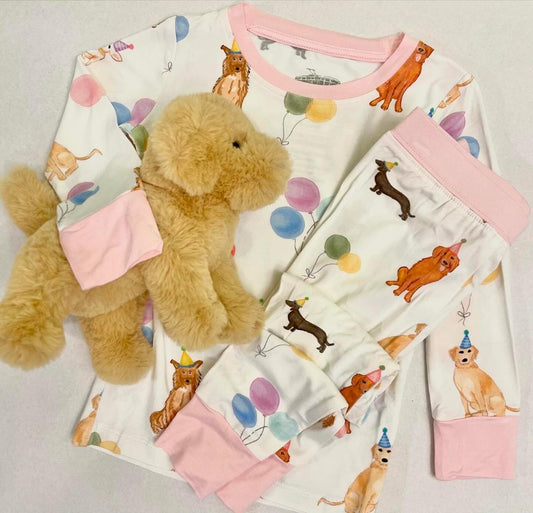 Uptown Baby Pink Party Dog | Long Sleeve PJ Set