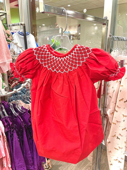 Sweet Dreams Red | Catherine Pearl Smocked Dress