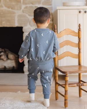 Quincy Mae Ocean Silver Moons | Relaxed Fleece Sweatshirt + Sweatpant Set