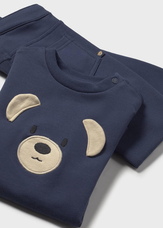 Mayoral Azul | Long Trousers with Bear Sweatshirt