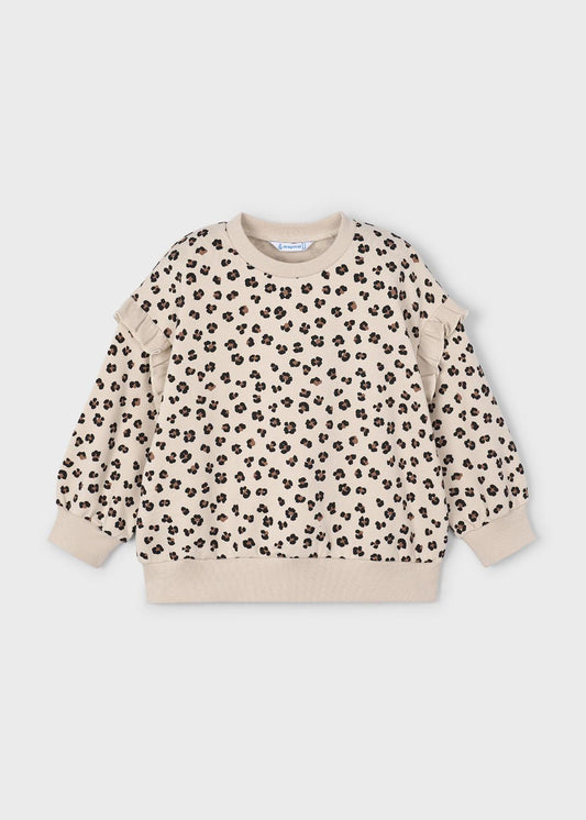 Mayoral Arena Sand | Ruffle Sleeve Pullover Sweatshirt