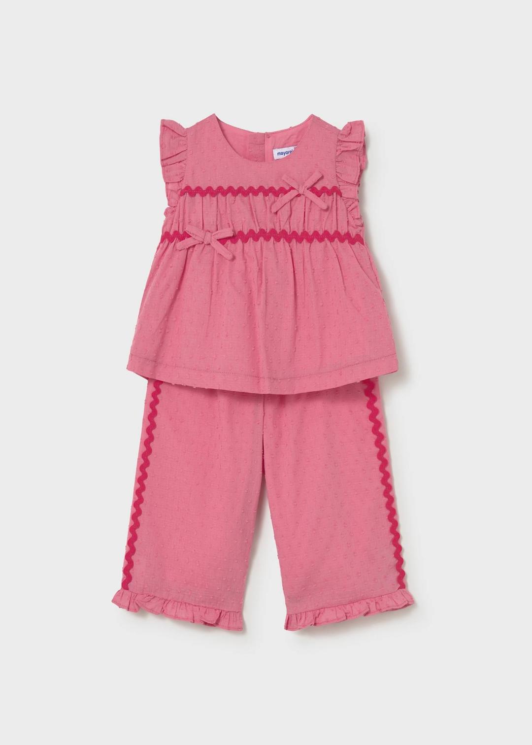 Mayoral Geranium | Ruffled Pants and Blouse 2-Piece Set