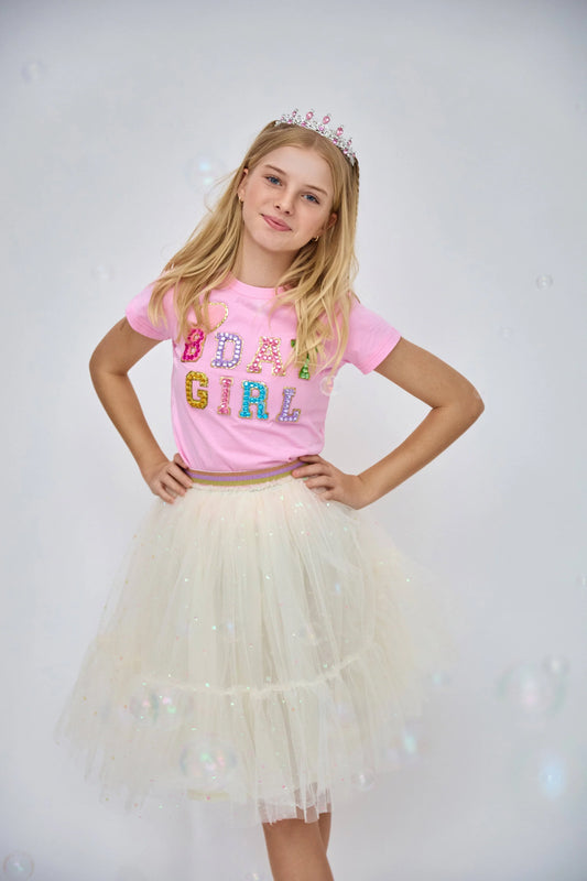 Lola + The Boys Pink | Birthday Girl Gem T-Shirt