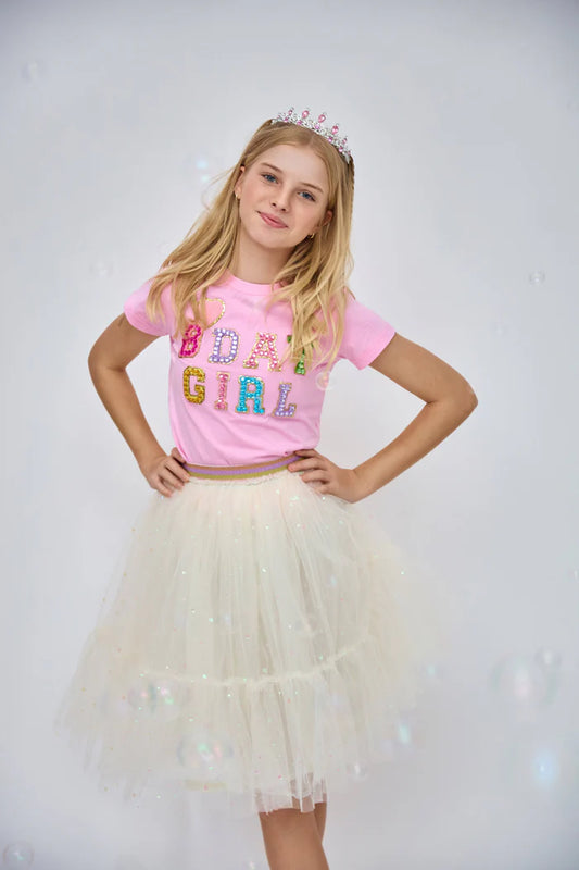 Lola + The Boys Pink | Birthday Girl Gem T-Shirt