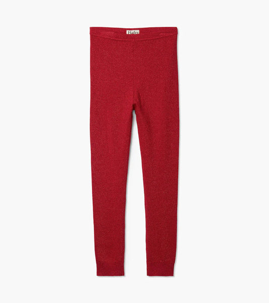 Hatley Red Shimmer Knit Leggings