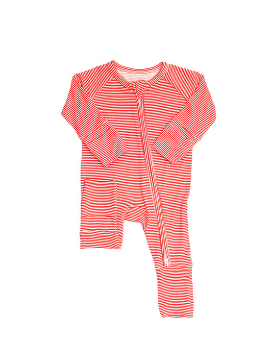 Uptown Baby Red Mini Stripe | Long Sleeve Romper