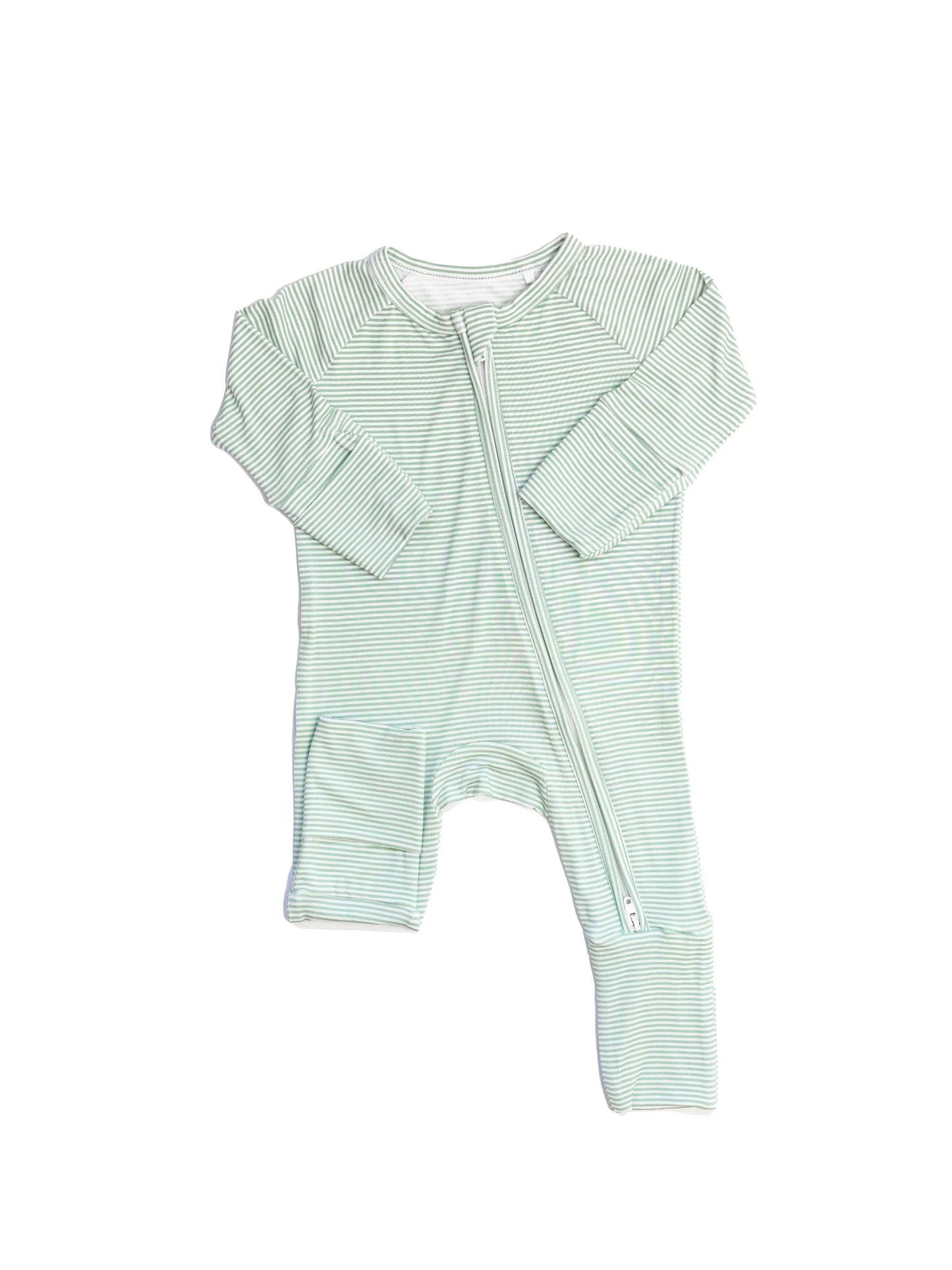 Uptown Baby Pistachio | Mini Stripe Sleep Romper