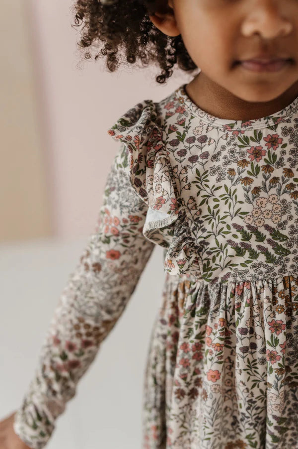 Baby Sprouts Winter Floral | Ruffle Dress