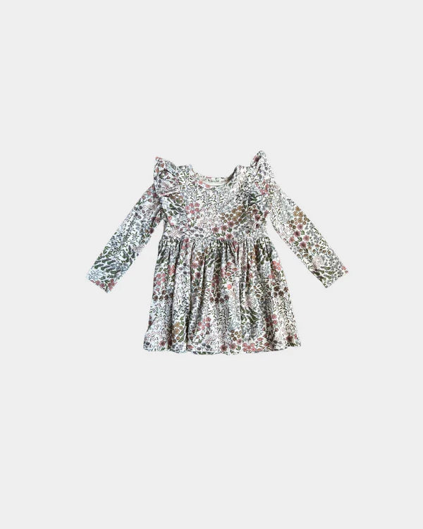 Baby Sprouts Winter Floral | Ruffle Dress