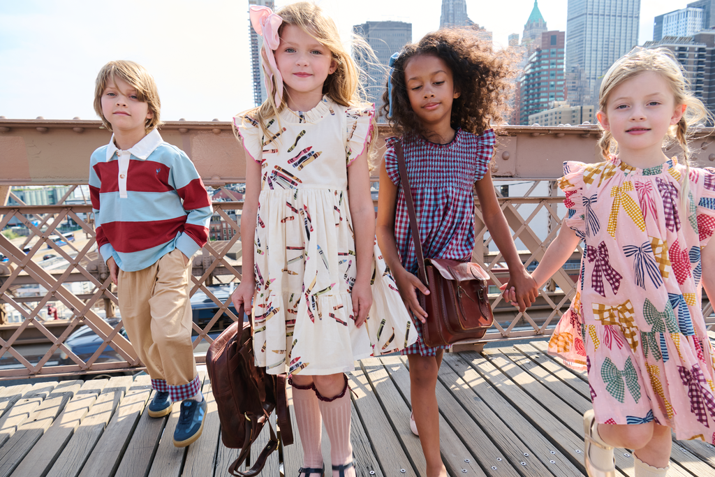 Pink Chicken Patterned Bows | Harper Dress