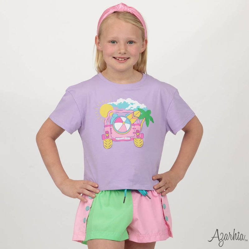 Azarhia Lavender Beach Girl | Ringer Boxy T-Shirt