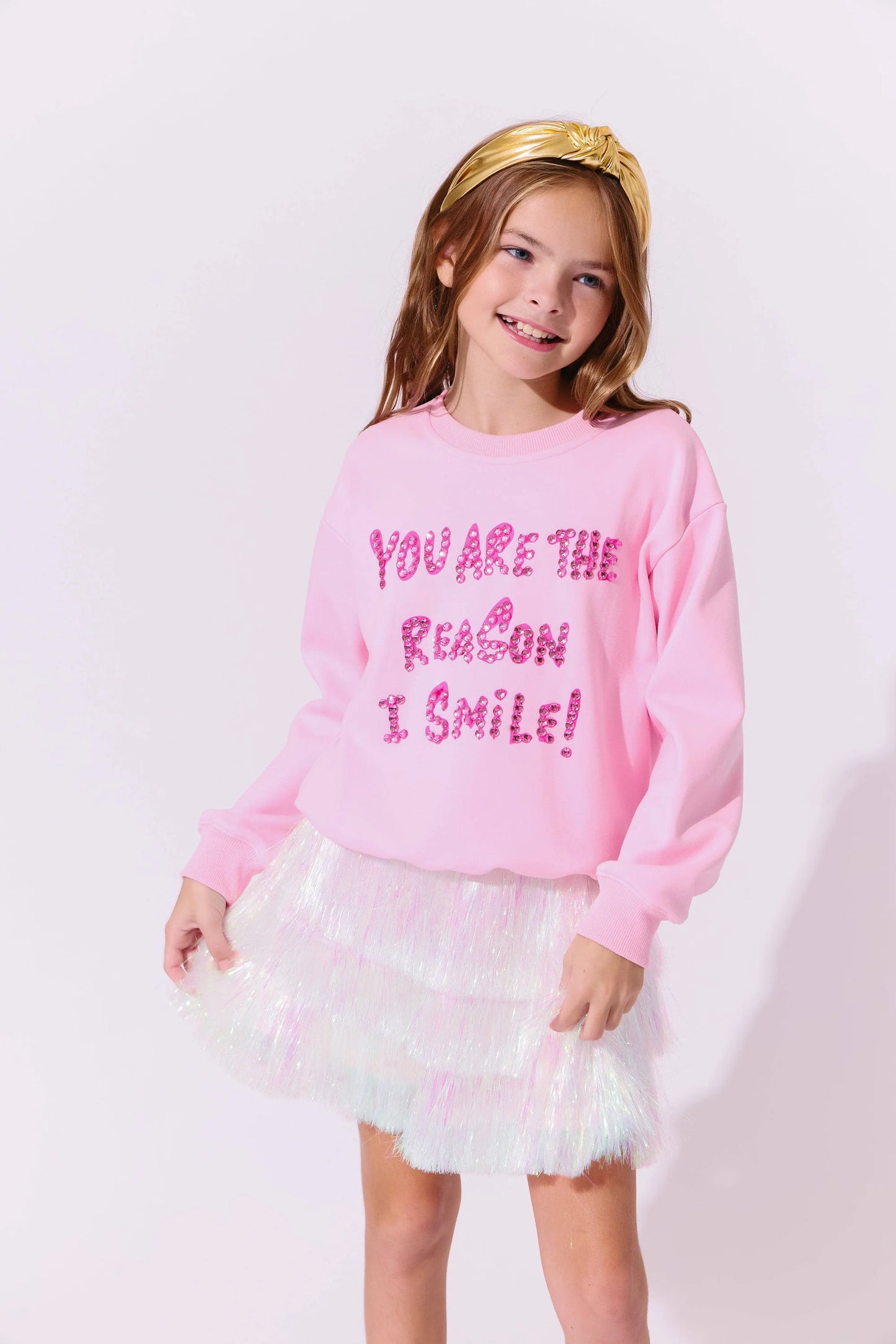 Lola + The Boys Pink | You Are the Reason I Smile Sweatshirt