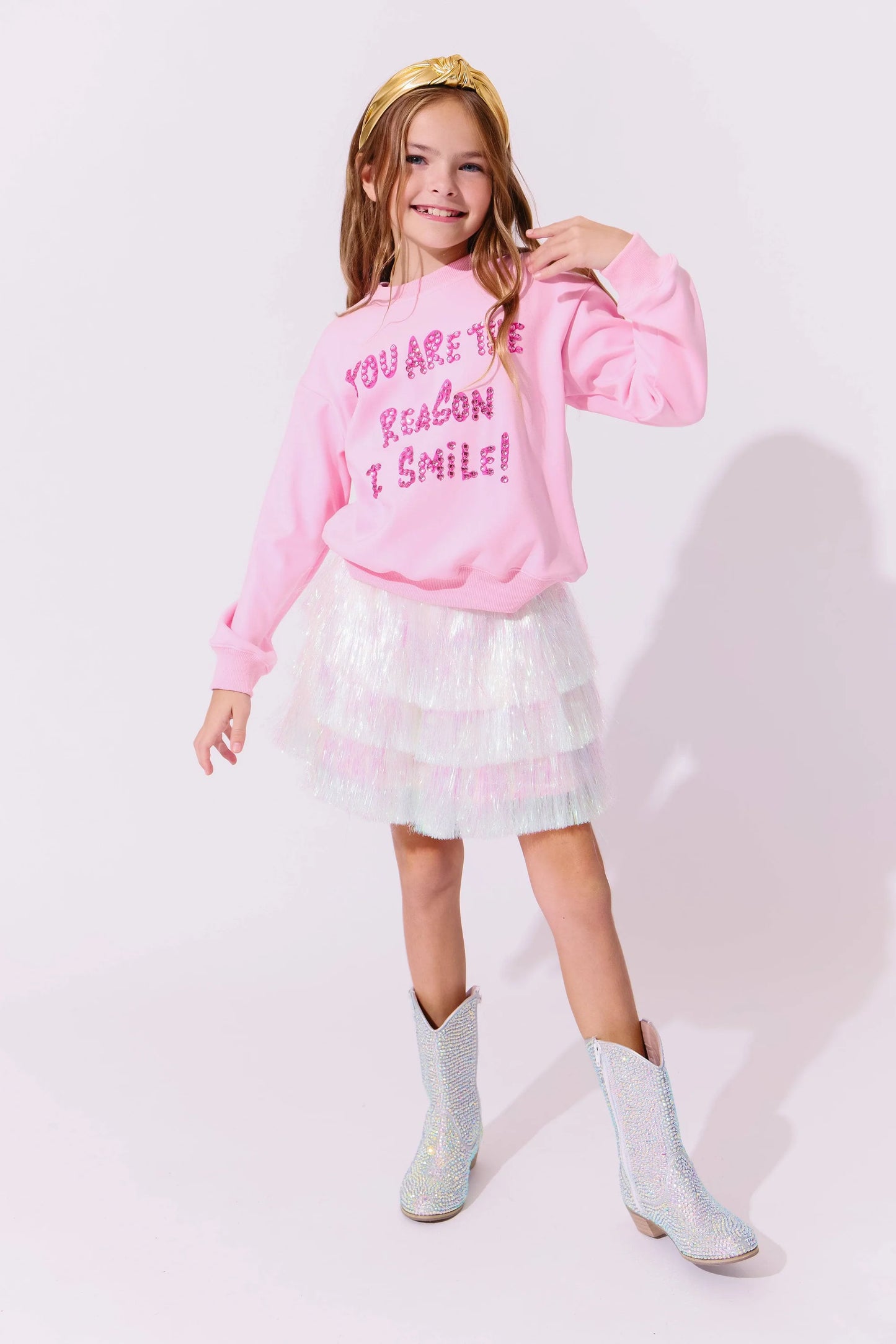 Lola + The Boys Pink | You Are the Reason I Smile Sweatshirt